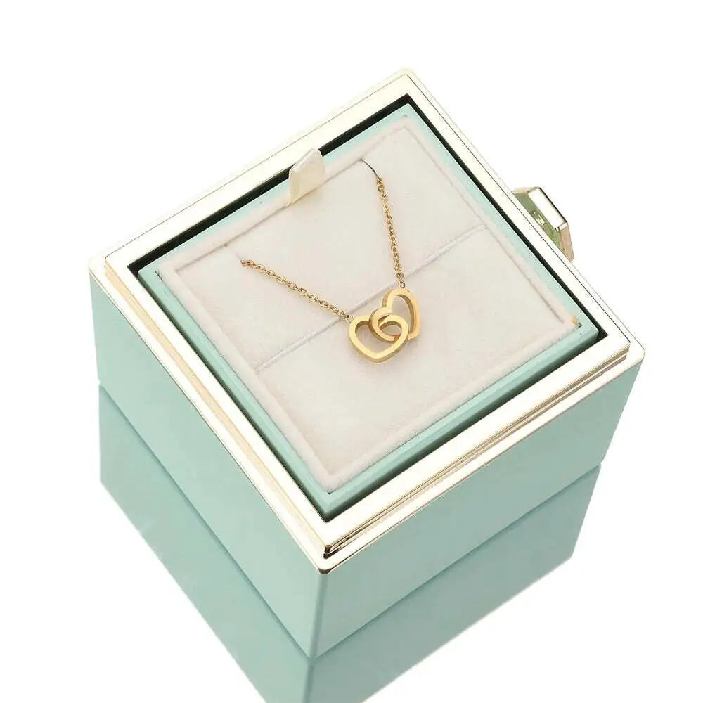 Ewige Rose Geschenkbox mit Personalisierbarer Kette
