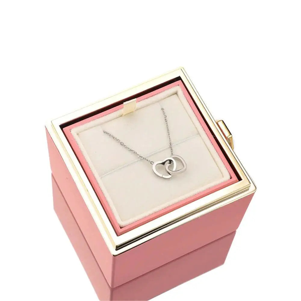 Ewige Rose Geschenkbox mit Personalisierbarer Kette